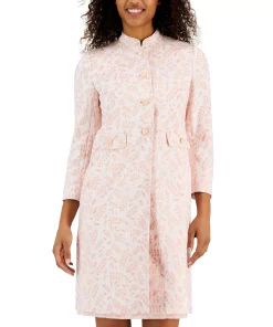 Anne Klein Women's Stand-Collar Botanical-Print Topper Jacket -CeCe cloth-shop 23676843 fpx