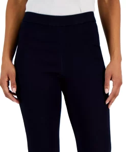 Anne Klein Women's Flared Leg Silhouette Pull-On Denim Pants -CeCe cloth-shop 23676965 fpx