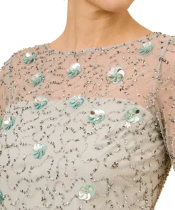 Adrianna Papell Women's Boat Neck Embellished Elbow-Sleeve Top 6 Adrianna Papell Women's Boat Neck Embellished Elbow-Sleeve Top -CeCe cloth-shop 23684511 fpx