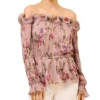 Adrianna Papell Women's Printed Ruffled Off-The-Shoulder Top