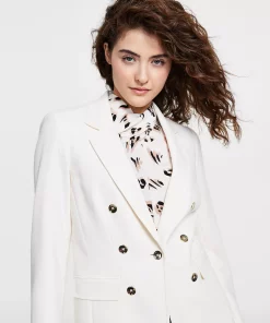 Bar III Women's Textured-Crepe Button-Front Blazer, Created For Macy's 10 Bar III Women's Textured-Crepe Button-Front Blazer, Created For Macy's -CeCe cloth-shop 23717604 fpx