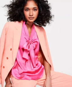 Bar III Women's Sleeveless Bow-Tie Blouse, Created For Macy's -CeCe cloth-shop 23717626 fpx