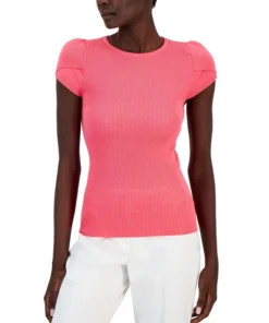 Anne Klein Women's Tulip-Sleeve Crewneck Sweater
