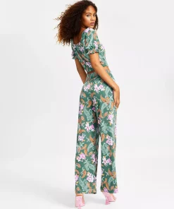 Bar III Women's Floral-Print Wide-Leg Pull-On Pants, Created For Macy's 6 Bar III Women's Floral-Print Wide-Leg Pull-On Pants, Created For Macy's -CeCe cloth-shop 23732544 fpx