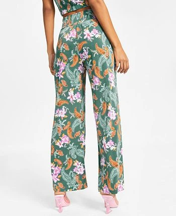 Bar III Women's Floral-Print Wide-Leg Pull-On Pants, Created For Macy's 2 Bar III Women's Floral-Print Wide-Leg Pull-On Pants, Created For Macy's - Image 2