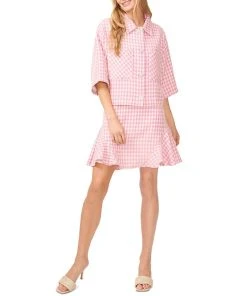 CeCe Women's Tweed Elbow-Sleeve Shirt Jacket