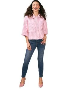 CeCe Women's Tweed Elbow-Sleeve Shirt Jacket -CeCe cloth-shop 23733999 fpx