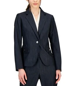 Anne Klein Women's Denim One-Button Jacket