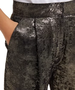 French Connection Women's Alara Molten Metallic Suit Trousers -CeCe cloth-shop 23774041 fpx