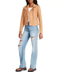 Steve Madden Women's Faux-Suede Zip-Front Moto Jacket 8 Steve Madden Women's Faux-Suede Zip-Front Moto Jacket -CeCe cloth-shop 23775155 fpx