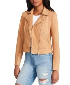 Steve Madden Women's Faux-Suede Zip-Front Moto Jacket 7 Steve Madden Women's Faux-Suede Zip-Front Moto Jacket -CeCe cloth-shop 23775156 fpx