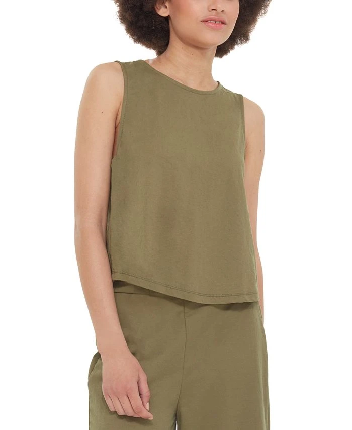 Black Tape Women's Round-Neck Back-Slit Tank Top 1 Black Tape Women's Round-Neck Back-Slit Tank Top