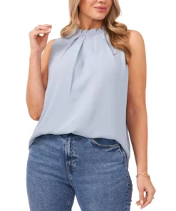 Vince Camuto Plus Size Pleated Mock Neck Top