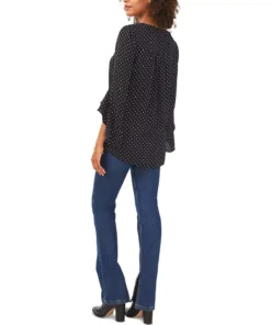 Vince Camuto Women's Printed V-Neck Flutter Sleeve Top -CeCe cloth-shop 23776633 fpx