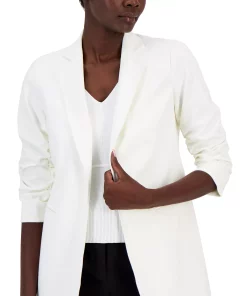 Anne Klein Women's Collection Scrunch-Sleeve Open-Front Blazer 6 Anne Klein Women's Collection Scrunch-Sleeve Open-Front Blazer -CeCe cloth-shop 23777086 fpx