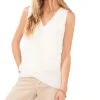 Vince Camuto Women's V-Neck Overlap Sleeveless Top