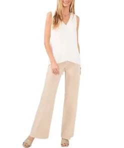 Vince Camuto Women's V-Neck Overlap Sleeveless Top -CeCe cloth-shop 23777266 fpx