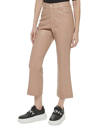 DKNY Women's Faux-Leather Cropped Ankle Pants 3 DKNY Women's Faux-Leather Cropped Ankle Pants - Image 3