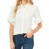 CeCe Ruffle-Sleeve Shirt