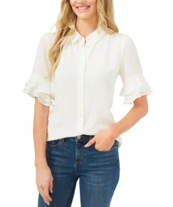 CeCe Ruffle-Sleeve Shirt