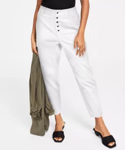 Bar III Women's Button Fly High Rise Tapered Pants, Created For Macy's -CeCe cloth-shop 23872681 fpx