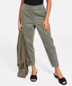 Bar III Women's Button Fly High Rise Tapered Pants, Created For Macy's -CeCe cloth-shop 23872682 fpx