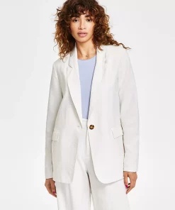 And Now This Women's One-Button Textured Oversized Blazer -CeCe cloth-shop 23890431 fpx