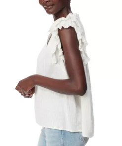 Sam Edelman Women's Printed Rey Cotton Pleat-Sleeve Top -CeCe cloth-shop 23911862 fpx