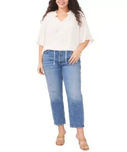 Vince Camuto Plus Size Pleated Size Split-Neck Blouse -CeCe cloth-shop 23939303 fpx