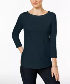 Charter Club Women's Pima Cotton Boat-Neck Top, Created For Macy's 17 Charter Club Women's Pima Cotton Boat-Neck Top, Created For Macy's -CeCe cloth-shop 8062271 fpx