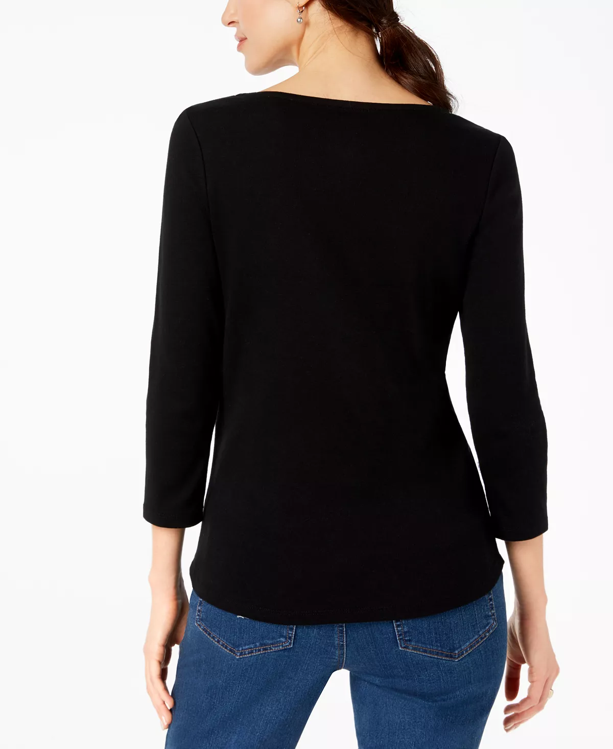 Charter Club Women's Pima Cotton Boat-Neck Top, Created For Macy's 5 Charter Club Women's Pima Cotton Boat-Neck Top, Created For Macy's - Image 5